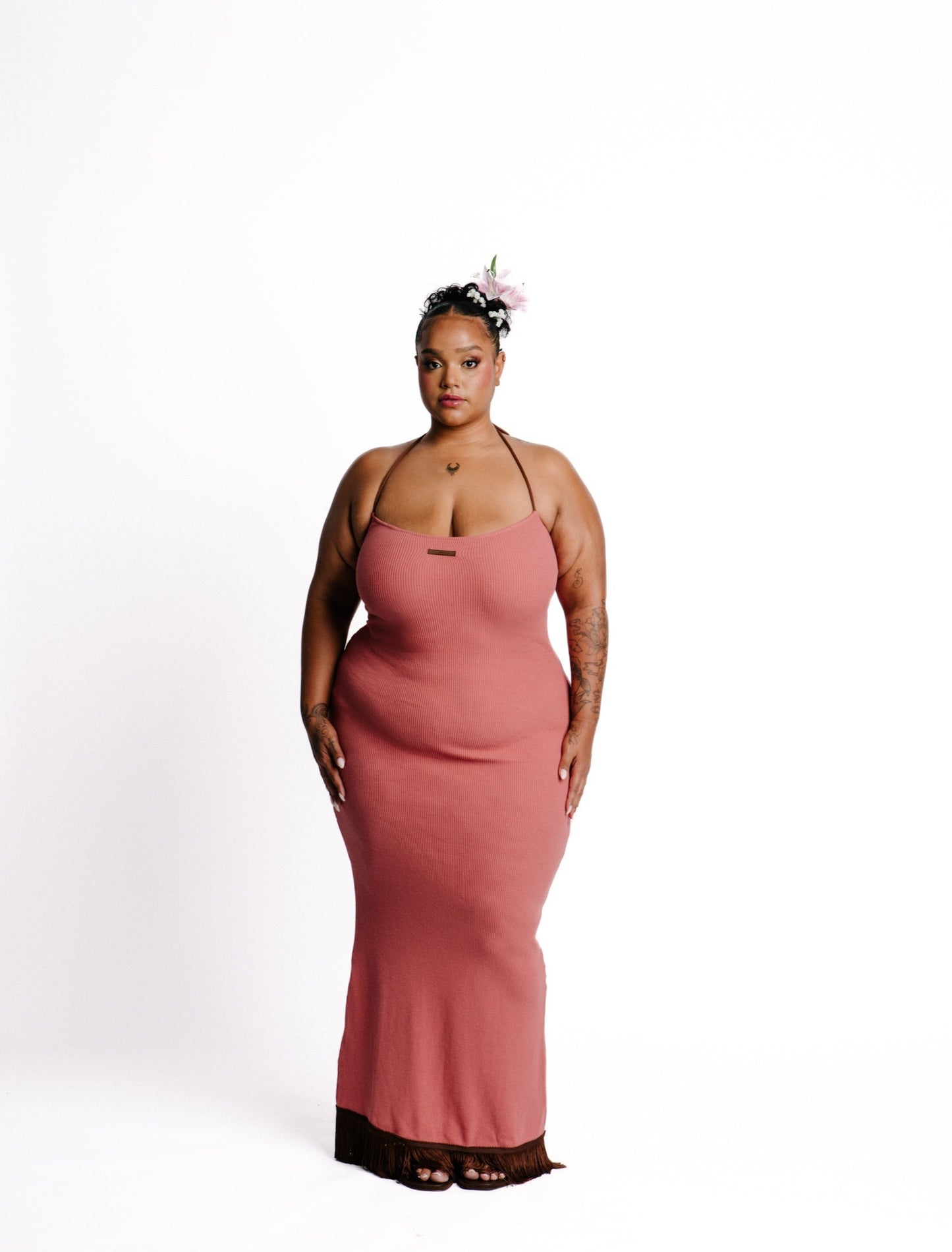 The Azalea dress in Pink & Brown | Pre-Order