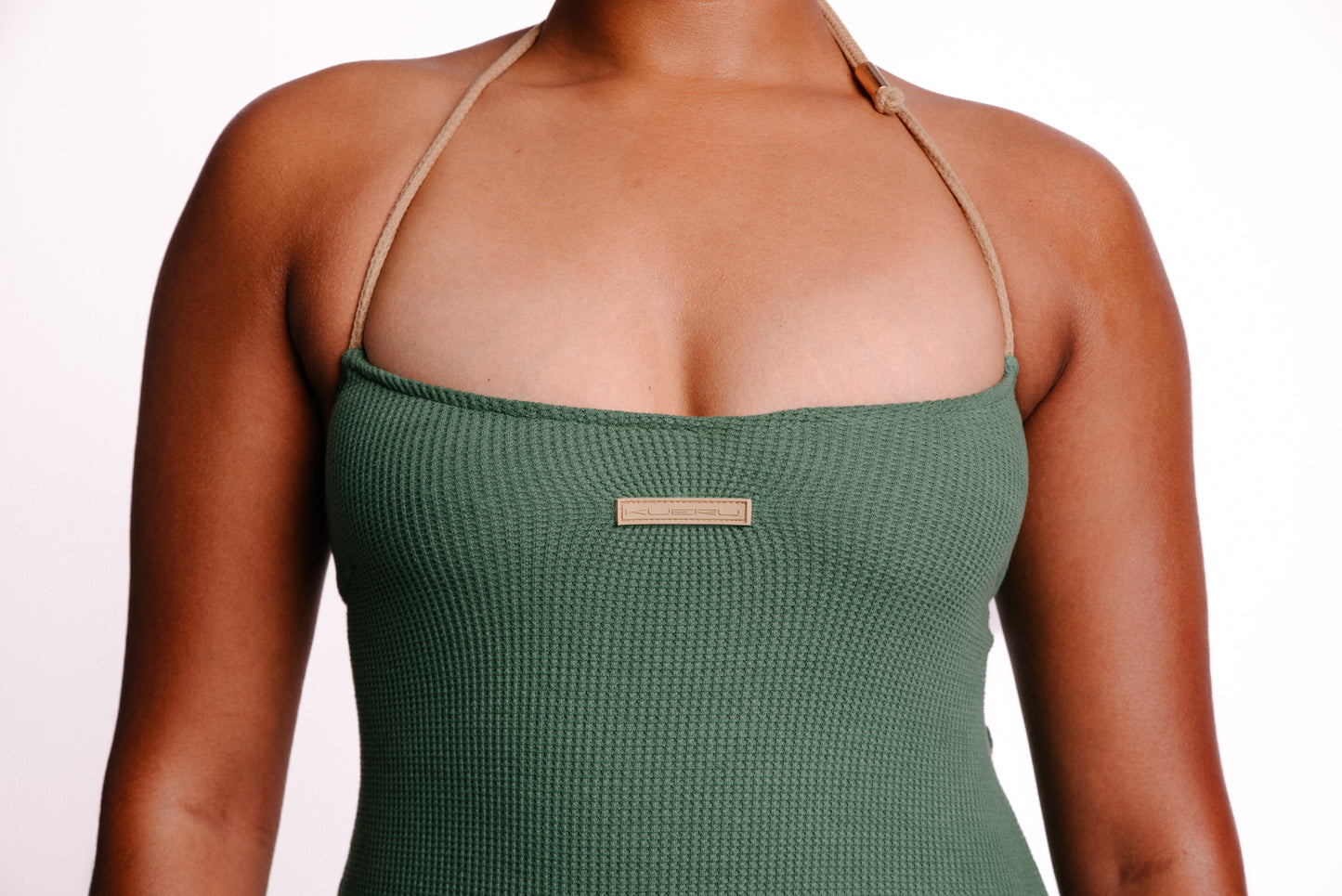 The Azalea dress in Teal Green & Taupe | Pre-Order